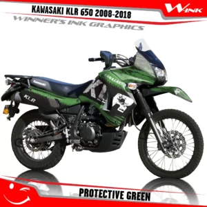 Kawasaki-KLR-650-2008-2009-2010-2011-2012-2013-2014-2015-2016-2017-2018-graphics-kit-and-decals-Protective-Full-Green