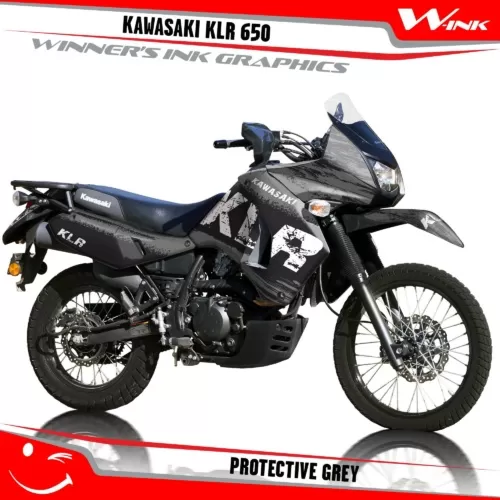 Kawasaki-KLR-650-2008-2009-2010-2011-2012-2013-2014-2015-2016-2017-2018-graphics-kit-and-decals-Protective-Grey