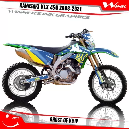 Kawasaki-KLX 450 2008-2009 2010 2011 2012 2013 2014 2018 2019 2020-2021-graphics-kit-and-decals-Ghost-of-Kyiv