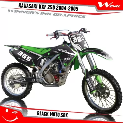 Kawasaki-KXF-250-2004-2005-graphics-kit-and-decals-Black-Moto-SRX