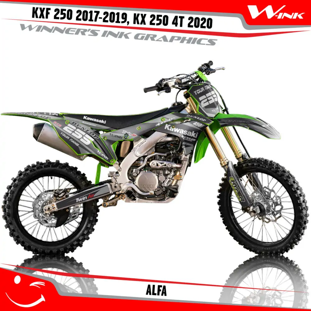 Kawasaki-KXF-250-2017-2018-2019,-KX-250-4T-2020-graphics-kit-and-decals-Alfa