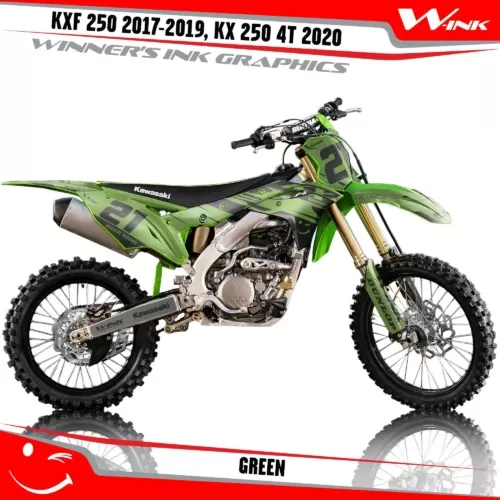 Kawasaki-KXF-250-2017-2018-2019,-KX-250-4T-2020-graphics-kit-and-decals-Green
