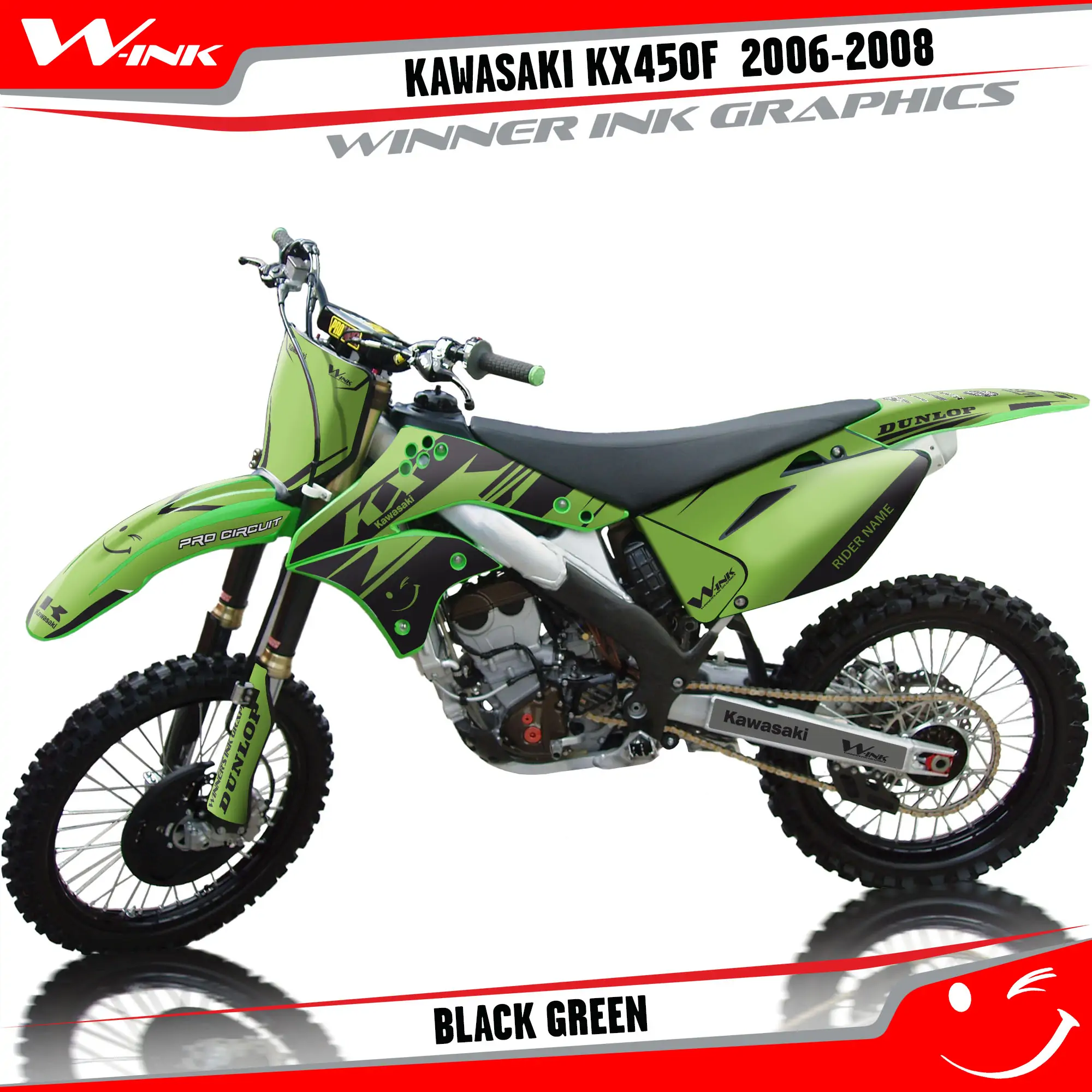 Buy decals Kawasaki KXF 450 2006-2008 Black Green