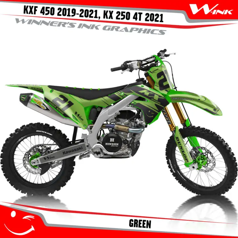 Kawasaki-KXF-450-2019,-KX-450-4T-2020-2021-2022,-KX-250-4T-2021-2022-graphics-kit-and-decals-Green