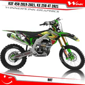 Kawasaki-KXF-450-2019,-KX-450-4T-2020-2021-2022,-KX-250-4T-2021-2022-graphics-kit-and-decals-Hot