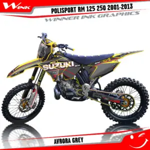 Suzuki-POLISPORT-RM-125,250-2001-2002-2003-2004-2009-2010-2011-2012-2013-graphics-kit-and-decals-Avrora-Grey