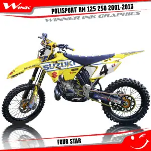 Suzuki-POLISPORT-RM-125,250-2001-2002-2003-2004-2009-2010-2011-2012-2013-graphics-kit-and-decals-Four-Star
