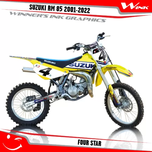 Suzuki-RM-85-2001-2002-2003-2004-2018-2019-2020-2021-2022-graphics-kit-and-decals-Four-Star