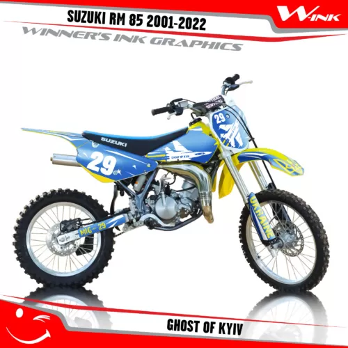 Suzuki-RM-85-2001-2002-2003-2004-2018-2019-2020-2021-2022-graphics-kit-and-decals-Ghost-of-Kyiv