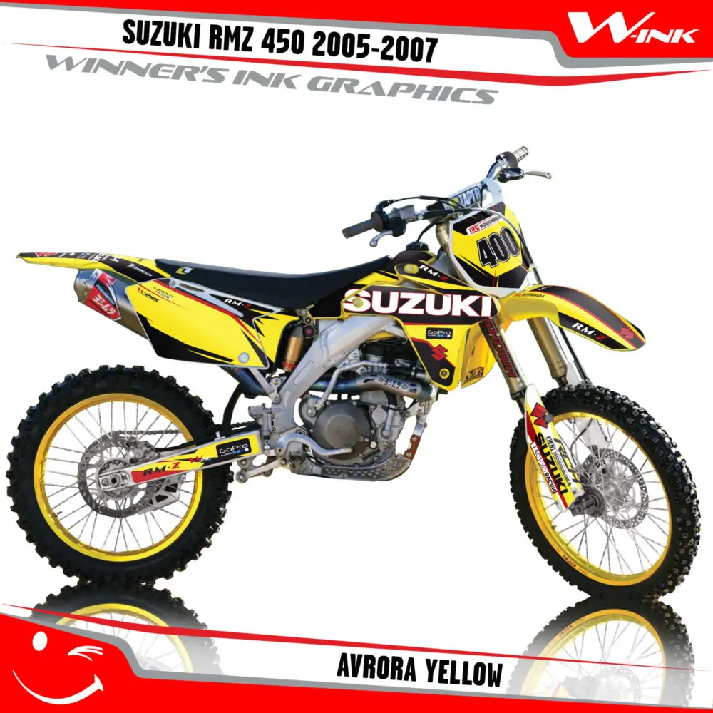 Suzuki-RMZ 450 2005- 2006-2007-graphics-kit-and-decals-Avrora-Yellow
