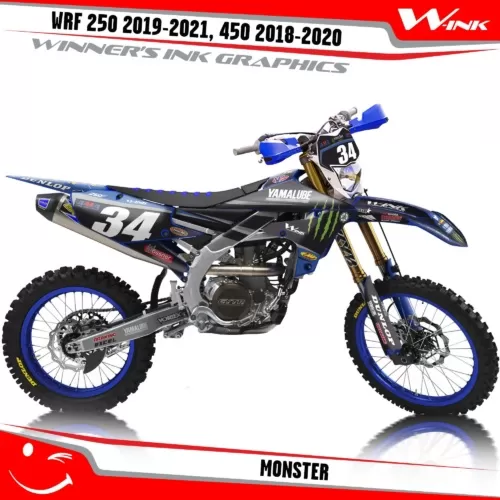 Yamaha-WRF-250-2019-2020-2021-2022,-450-2018-2019-2021-2022-graphics-kit-and-decals-with-design-Monster