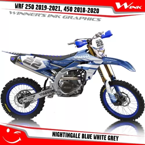 Yamaha-WRF-250-2019-2020-2021-2022,-450-2018-2019-2021-2022-graphics-kit-and-decals-with-design-Nightingale-Blue-White-Grey