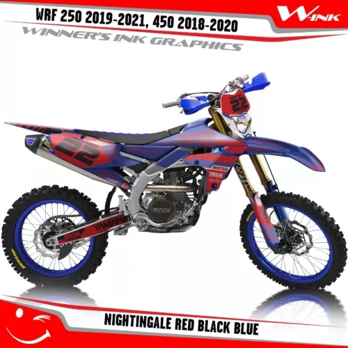 Yamaha-WRF-250-2019-2020-2021-2022,-450-2018-2019-2021-2022-graphics-kit-and-decals-with-design-Nightingale-Red-Black-Blue