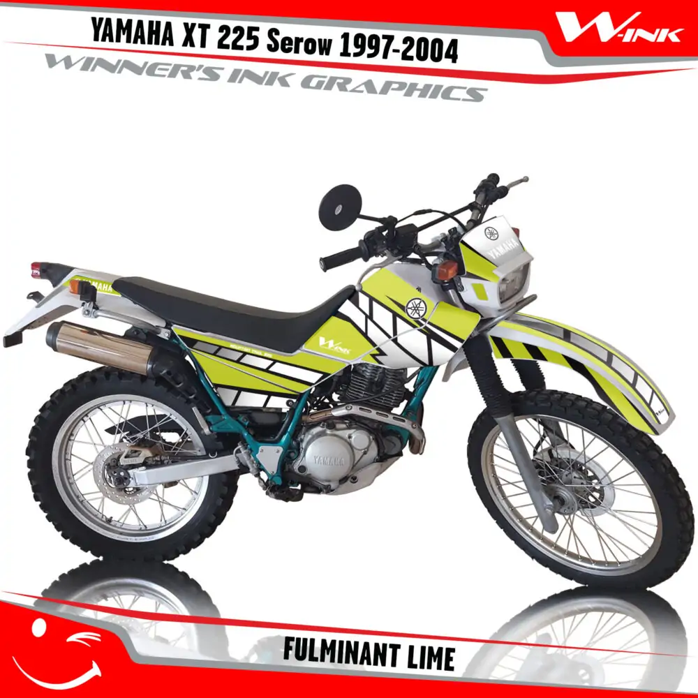 Yamaha-XT-225-Serow-1997-1998-1999-2000-2001-2002-2003-2004-graphics-kit-and-decals-Fulminant-Lime