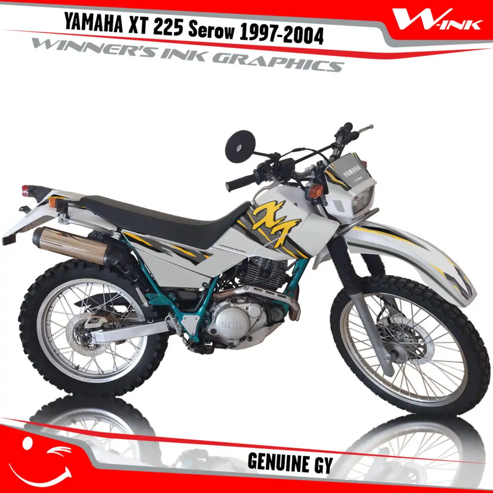 Yamaha-XT-225-Serow-1997-1998-1999-2000-2001-2002-2003-2004-graphics-kit-and-decals-Genuine-GY