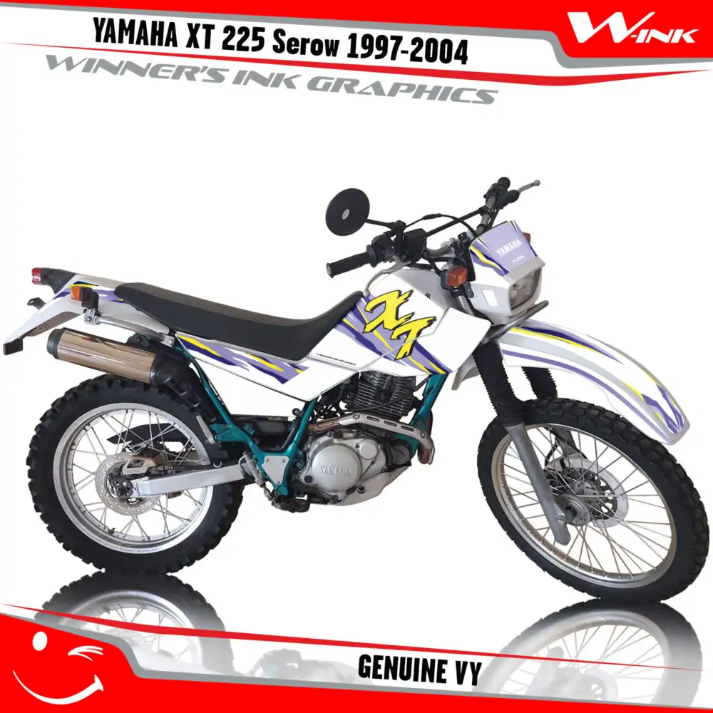 Yamaha-XT-225-Serow-1997-1998-1999-2000-2001-2002-2003-2004-graphics-kit-and-decals-Genuine-VY