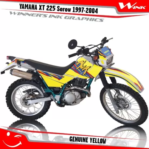 Yamaha-XT-225-Serow-1997-1998-1999-2000-2001-2002-2003-2004-graphics-kit-and-decals-Genuine-Yellow