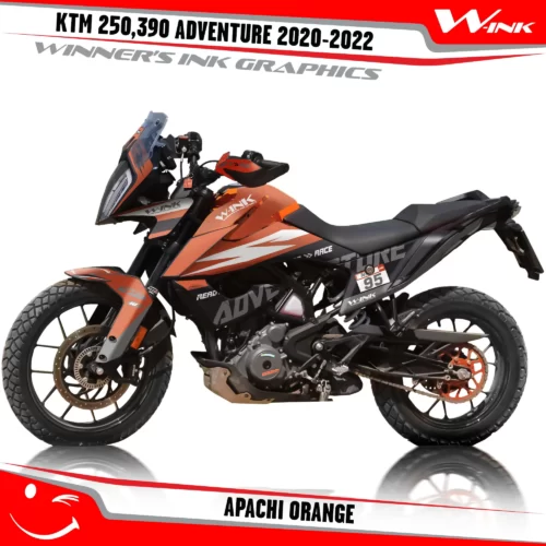 Adventure-250-390-2020-2021-2022-graphics-kit-and-decals-with-designs-Apachi-Orange
