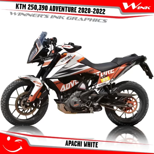 Adventure-250-390-2020-2021-2022-graphics-kit-and-decals-with-designs-Apachi-White