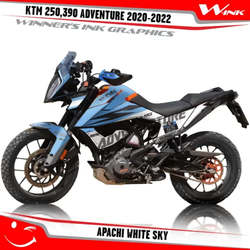 Adventure-250-390-2020-2021-2022-graphics-kit-and-decals-with-designs-Apachi-White-Sky