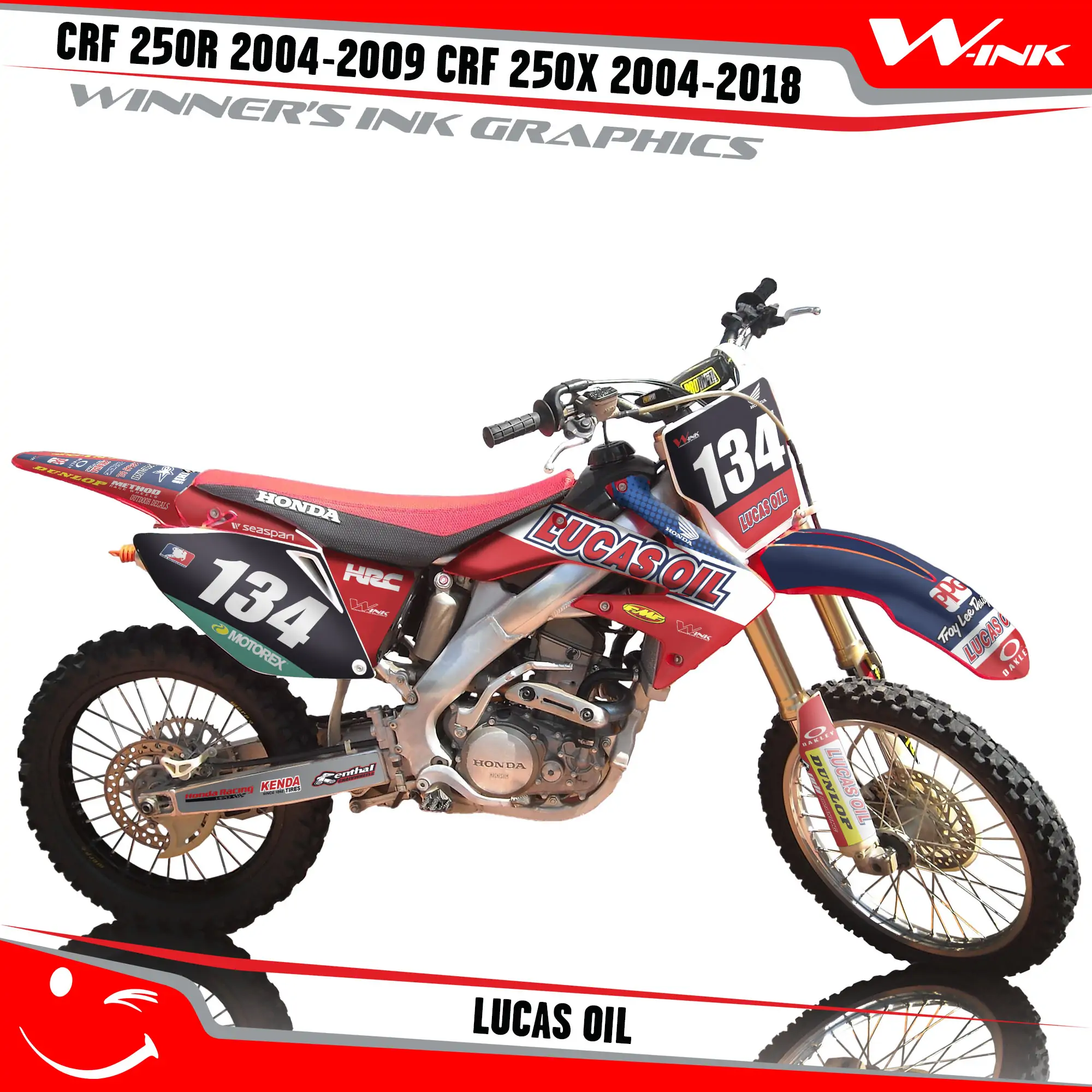 バイクバイクCRF250R デカール AMS OIL 2005-2009 CRF450R - パーツ