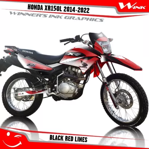 HONDA-XR-150L-2014-2015-2016-2017-2018-2019-2020-2021-2022-graphics-kit-and-decals-Black-Red-Lines