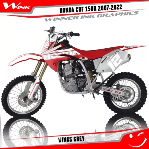 HONDA-СRF-150-R-2007-2008-2009-2010-2018-2019-2020-2021-2022-graphics-kit-and-decals-Wings-Grey