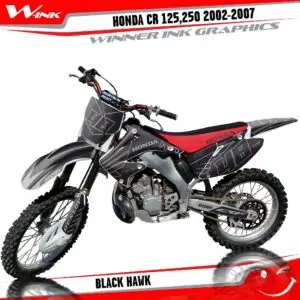 Honda-CR-125,250-R-2T-2002-2003-2004-2005-2006-2007-graphics-kit-and-decals-Black-Hawk
