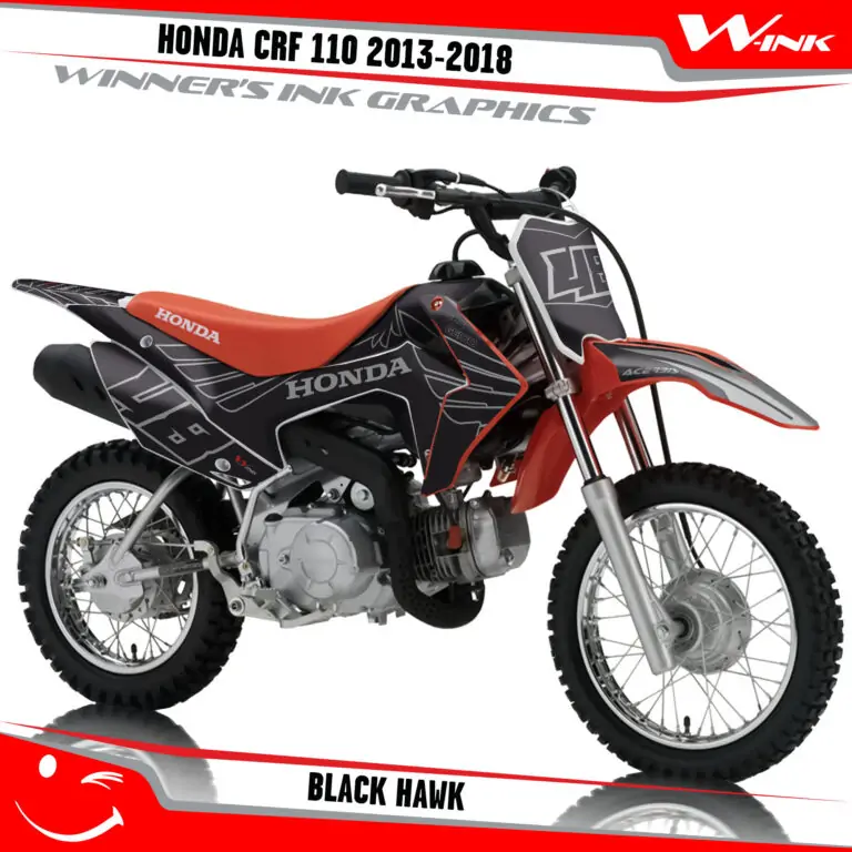 Honda-CRF-110-2013-2014-2015-2016-2017-2018-graphics-kit-and-decals-Black-Hawk
