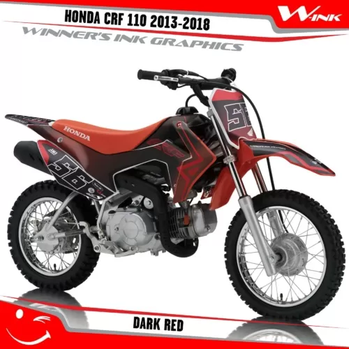 Honda-CRF-110-2013-2014-2015-2016-2017-2018-graphics-kit-and-decals-Dark-Red