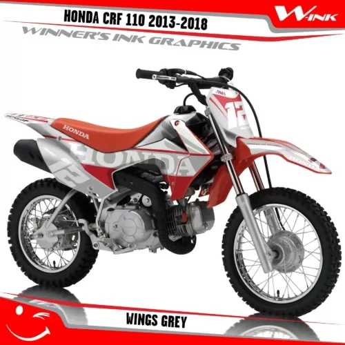 Honda-CRF-110-2013-2014-2015-2016-2017-2018-graphics-kit-and-decals-Wings-Grey