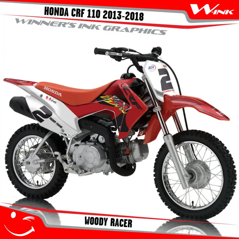 Honda-CRF-110-2013-2014-2015-2016-2017-2018-graphics-kit-and-decals-Woody-Racer