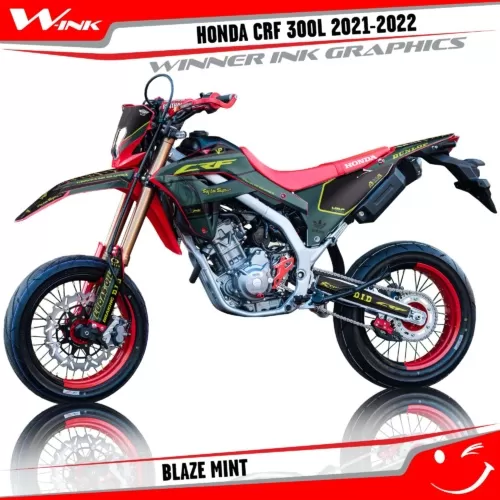 Honda-CRF-300L-2021-2022-graphics-kit-with-design-Blaze-Mint