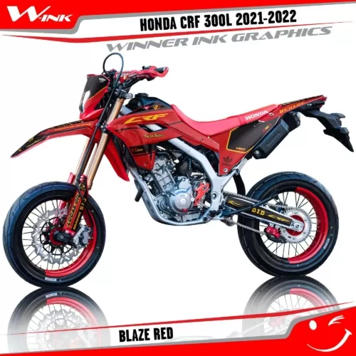 Honda-CRF-300L-2021-2022-graphics-kit-with-design-Blaze-Red