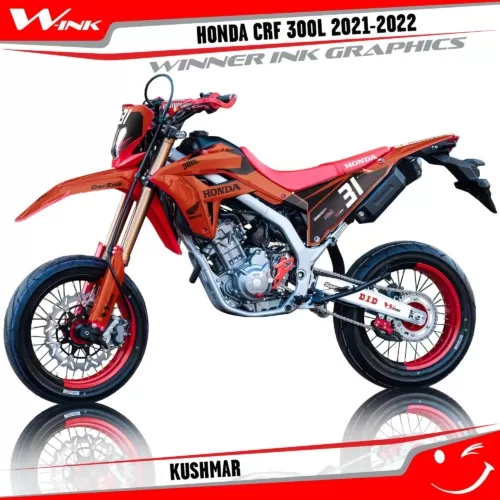 Honda-CRF-300L-2021-2022-graphics-kit-with-design-Kushmar
