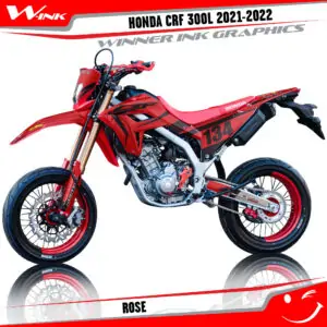 Honda-CRF-300L-2021-2022-graphics-kit-with-design-Rose