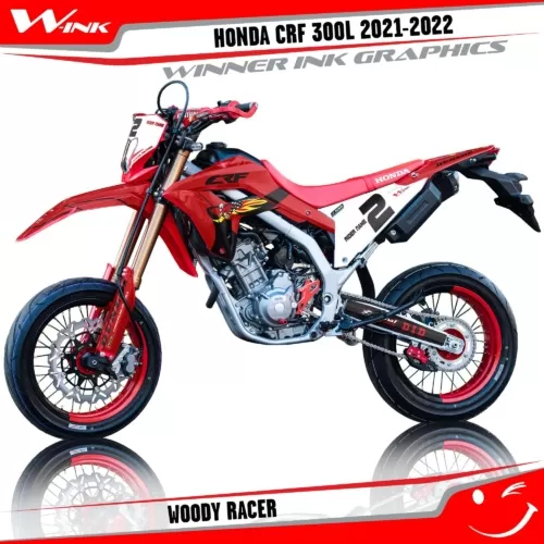 Honda-CRF-300L-2021-2022-graphics-kit-with-design-Woody-Racer