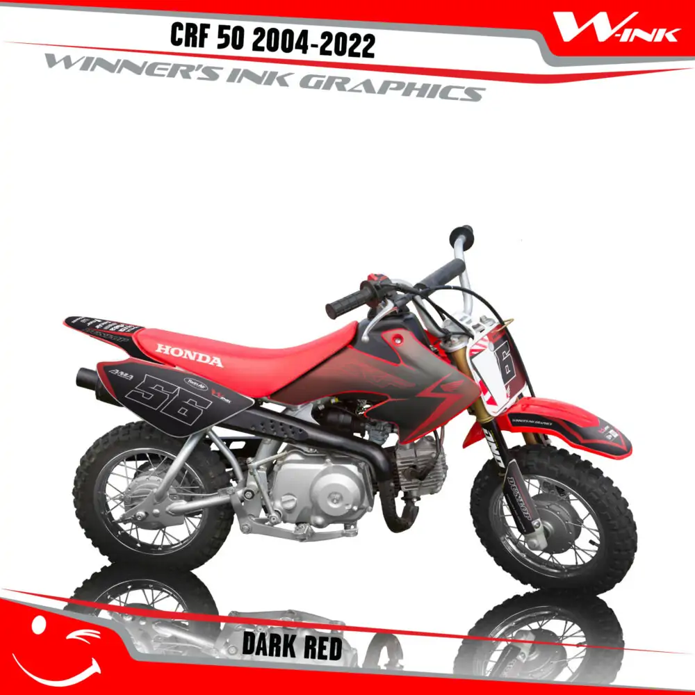 Honda-CRF-50-2004-2005-2006-2007-2018-2019-2020-2021-2022-graphics-kit-and-decals-Dark-Red