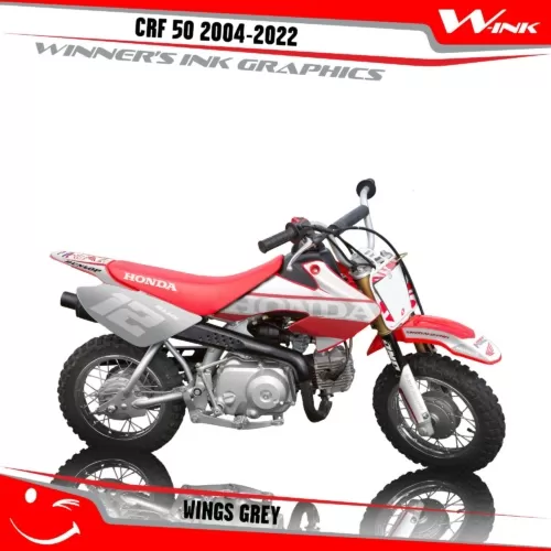 Honda-CRF-50-2004-2005-2006-2007-2018-2019-2020-2021-2022-graphics-kit-and-decals-Wings-Grey