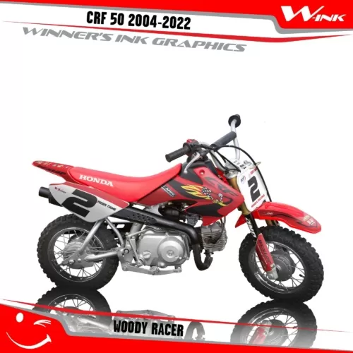 Honda-CRF-50-2004-2005-2006-2007-2018-2019-2020-2021-2022-graphics-kit-and-decals-Woody-Racer