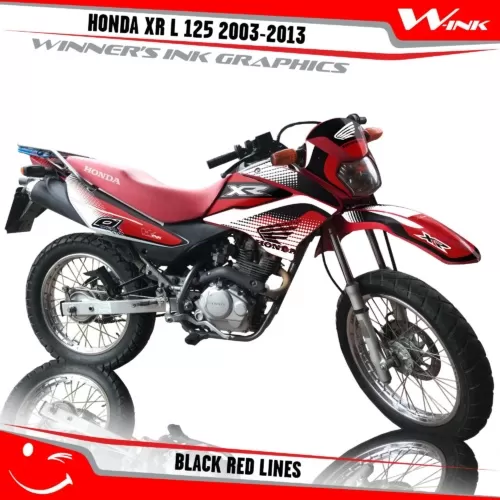 Honda-XR-L-125-2003-2004-2005-2006-2009-2010-2011-2012-2013-graphics-kit-and-decals-Black-Red-Lines