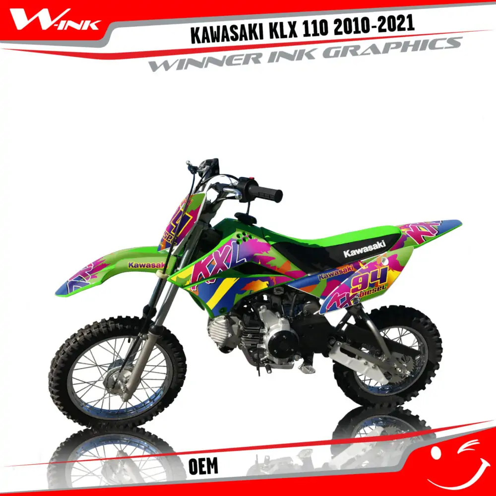 KAWASAKI-KLX-110-2010-2011-2012-2013-2014-2015-2016-2017-2018-2019-2020-2021-kit-and-decals-OEM