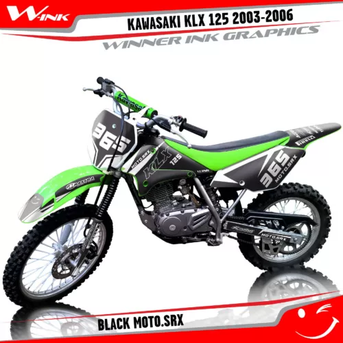 KLX-125-2003-2004-2005-2006-graphics-kit-and-decals-Black-Moto-SRX