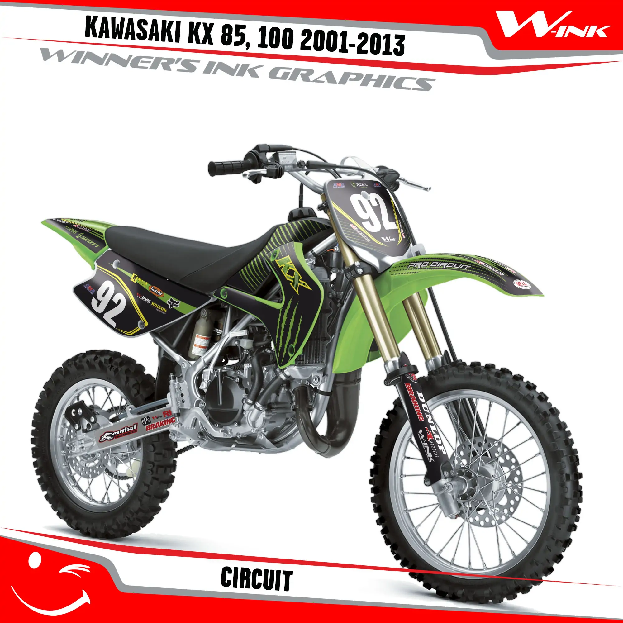 Buy decals Kawasaki KX 85,100 2001-2013 Circuit