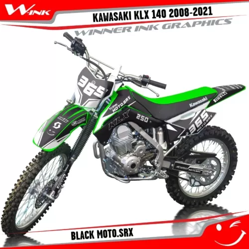 Kawasaki-KLX-140-2008-2009-2010-2011-2012-2013-2014-2015-2016-2019-2020-2021-graphics-kit-and-decals-Black-Moto-SRX