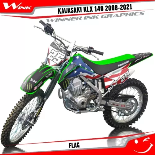 Kawasaki-KLX-140-2008-2009-2010-2011-2012-2013-2014-2015-2016-2019-2020-2021-graphics-kit-and-decals-Flag
