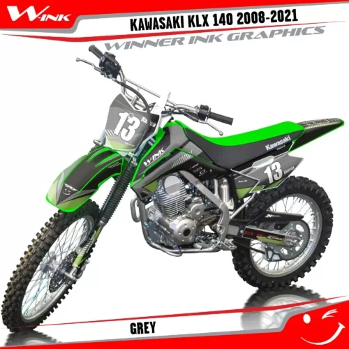 Kawasaki-KLX-140-2008-2009-2010-2011-2012-2013-2014-2015-2016-2019-2020-2021-graphics-kit-and-decals-Grey