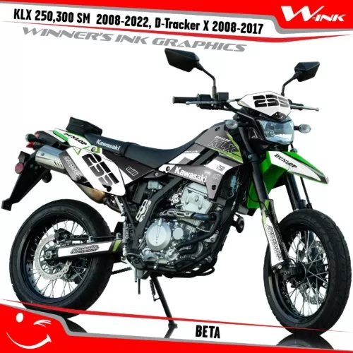 Kawasaki-KLX-250-300-SM-2008-2009-2010-2011-2012-2018-2019-2020-2021-2022-D-Tracker-X-2008-2017-graphics-kit-and-decals-Beta