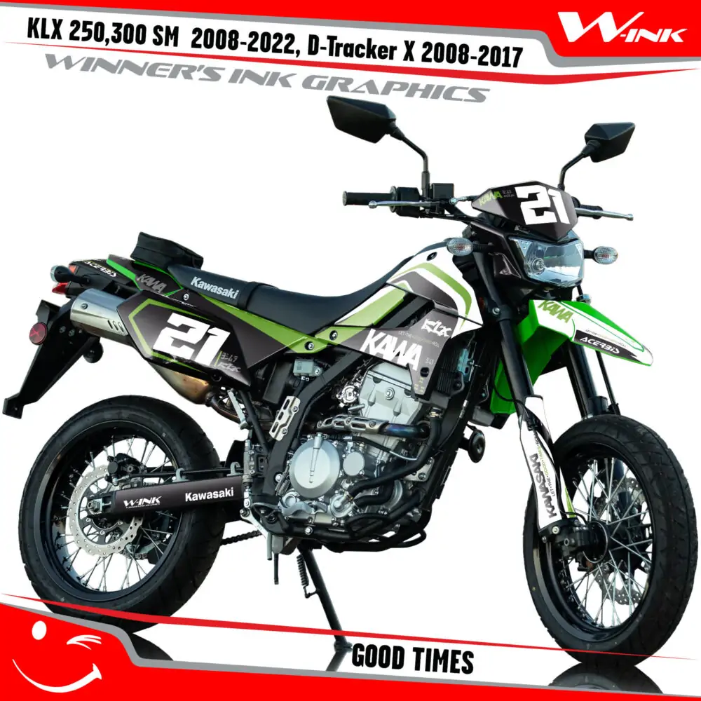 Kawasaki-KLX-250-300-SM-2008-2009-2010-2011-2012-2018-2019-2020-2021-2022-D-Tracker-X-2008-2017-graphics-kit-and-decals-Good-Times