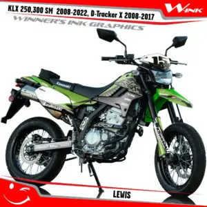 Kawasaki-KLX-250-300-SM-2008-2009-2010-2011-2012-2018-2019-2020-2021-2022-D-Tracker-X-2008-2017-graphics-kit-and-decals-Lewis